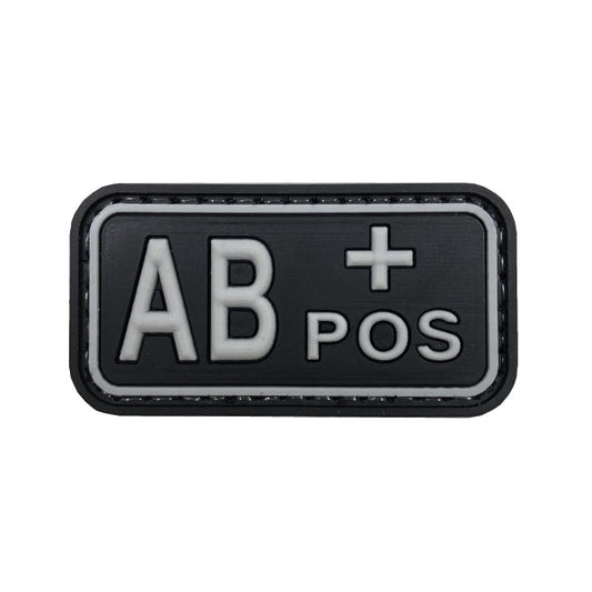 Patch moral BLOOD GROUP AB+ POS, noir/gris