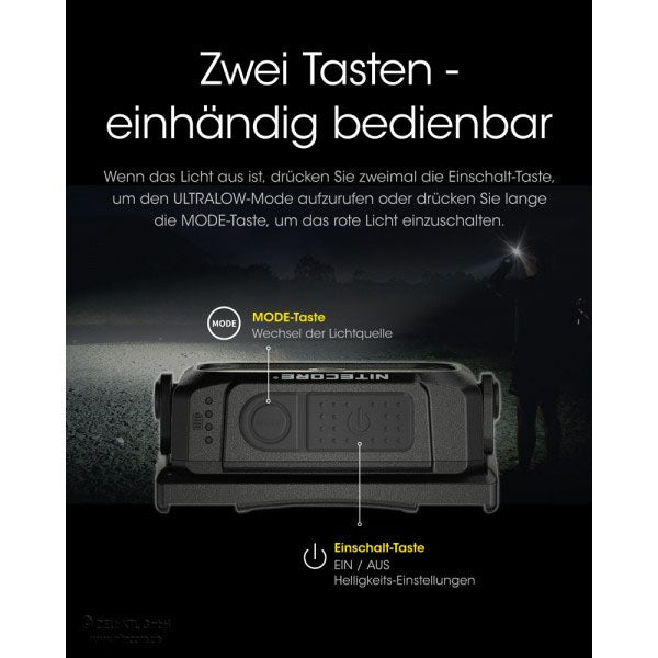 NITECORE LED-STIRNLAMPE NU25-400, 400 Lumen (inkl. Akku)