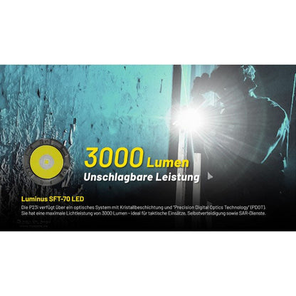 NITECORE taktische LED-TASCHENLAMPE P23i - 3'000 Lumen, inkl. Akku