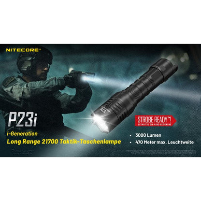 NITECORE taktische LED-TASCHENLAMPE P23i - 3'000 Lumen, inkl. Akku