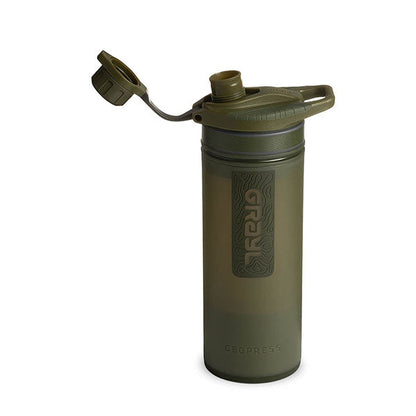 Filtro acqua GEOPRESS PURIFIER BOTTLE, 0,7 L, verde oliva