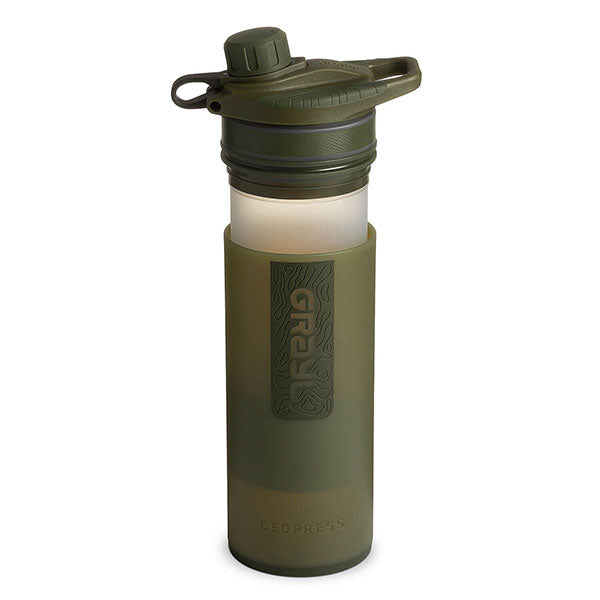 Filtro acqua GEOPRESS PURIFIER BOTTLE, 0,7 L, verde oliva