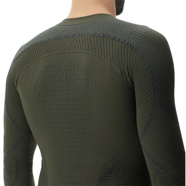 MAGLIETTA UOMO AMBITYON DEFENDER UW MANICA LUNGA, verde tattico/antracite