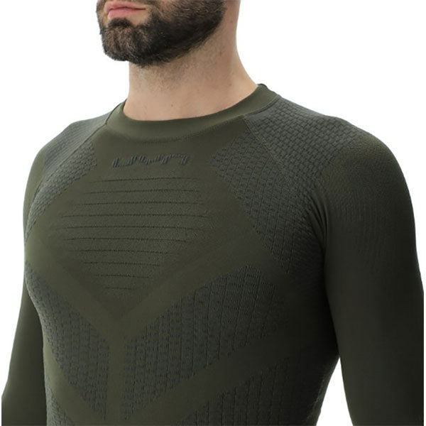 MAGLIETTA UOMO AMBITYON DEFENDER UW MANICA LUNGA, verde tattico/antracite