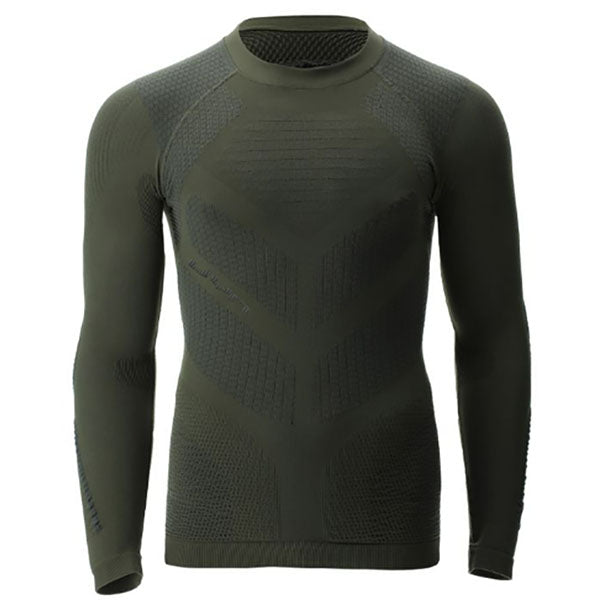 MAGLIA DONNA AMBITYON DEFENDER UW MANICA LUNGA, verde tattico/antracite