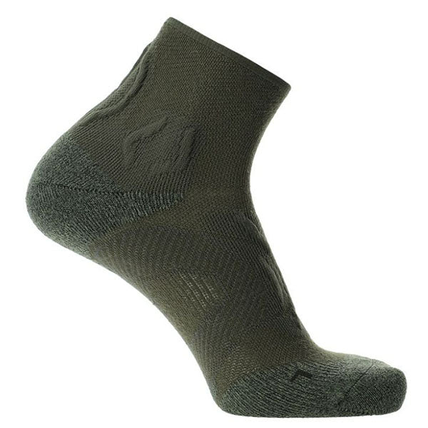 CALZINI UOMO DEFENDER MERINO LOW CUT, verde tattico