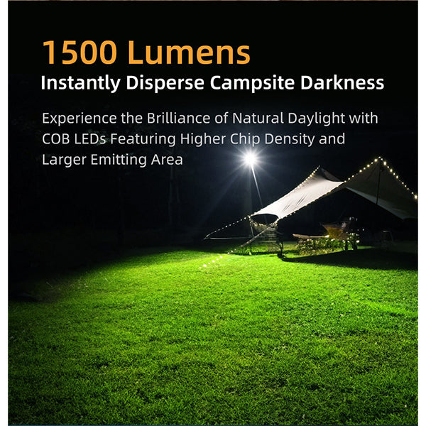Lampada da campeggio a LED WL3, 1.500 lumen, (batteria inclusa), marrone chiaro