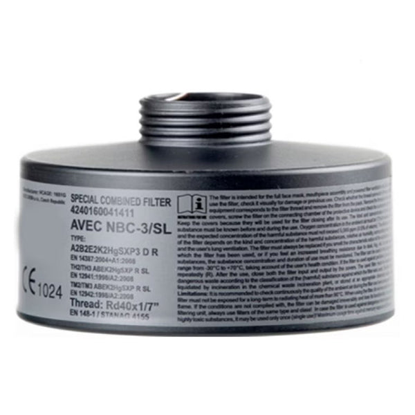 Filtre CBRN/ABC avec filetage 40mm/OTAN (sans masque)