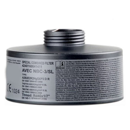 Filtre CBRN/ABC avec filetage 40mm/OTAN (sans masque)