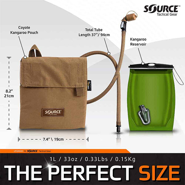 Sac à boire tactique KANGAROO 1L, noir