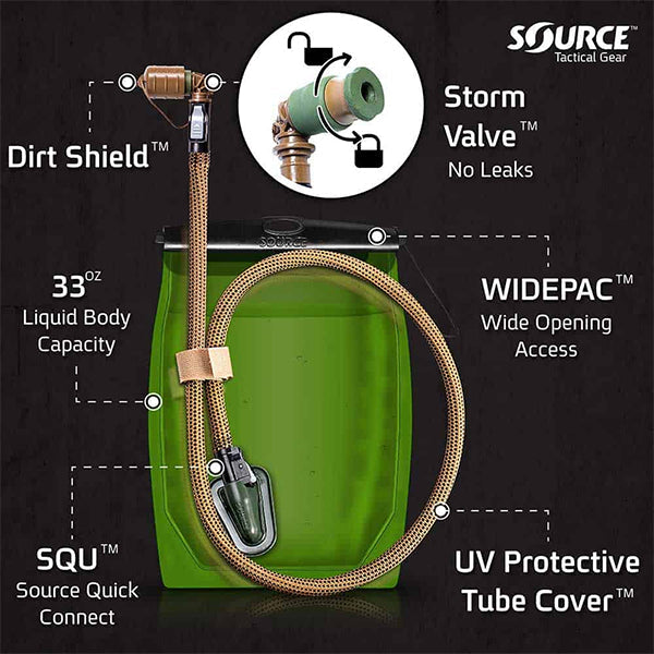 Sac à boire tactique KANGOUROU 1L, coyote