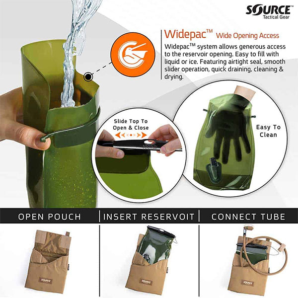 Sac à boire tactique KANGOUROU 1L, coyote