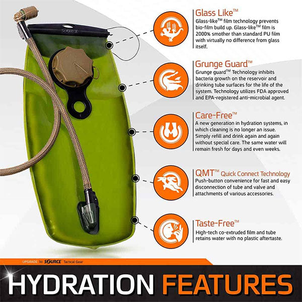 Sac d'hydratation tactique TACTICAL 3L, coyote