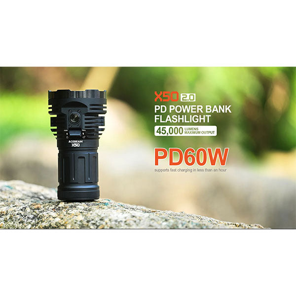 Projecteur tactique X50 2.0, 45 000 lumens (batterie incluse)