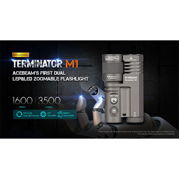 Projecteur TERMINATOR M1 DOUBLE TÊTE, 3 500 lumens, blanc froid 6 500 K (batterie incluse)