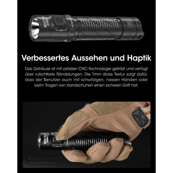 Lampe de poche tactique LED MH12 PRO, 3 300 lumens, batterie incluse