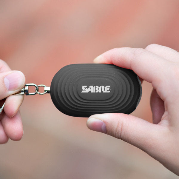 Allarme personale Shrill Alarm 2 in 1 con luce LED e moschettone, nero