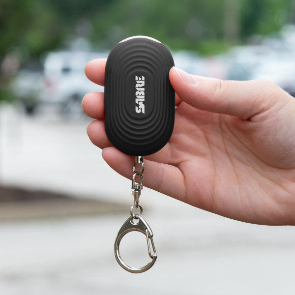 Allarme personale Shrill Alarm 2 in 1 con luce LED e moschettone, nero