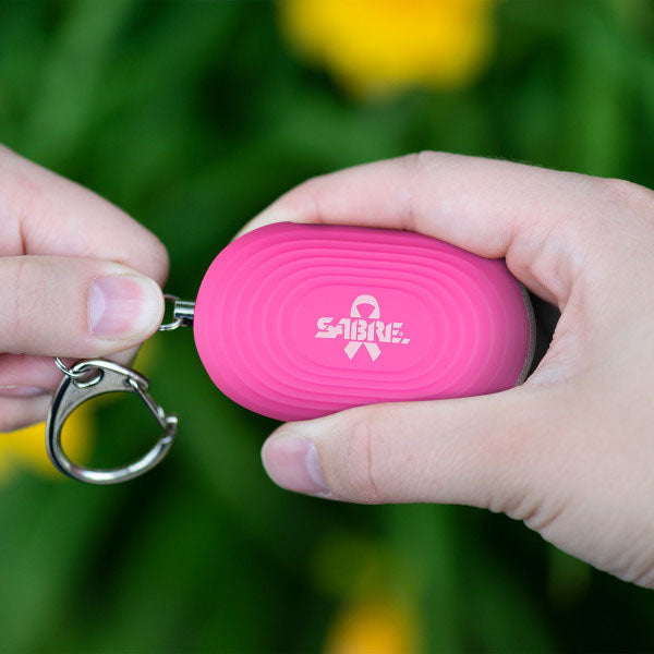 Allarme personale Shrill Alarm 2 in 1 con luce LED e moschettone, rosa