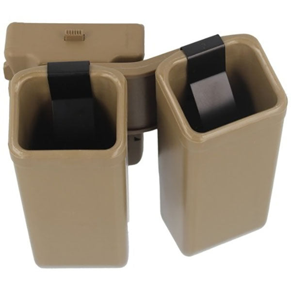 doppeltes Kunststoffholster LUGER für zweireihige Waffenmagazine 9mm, khaki