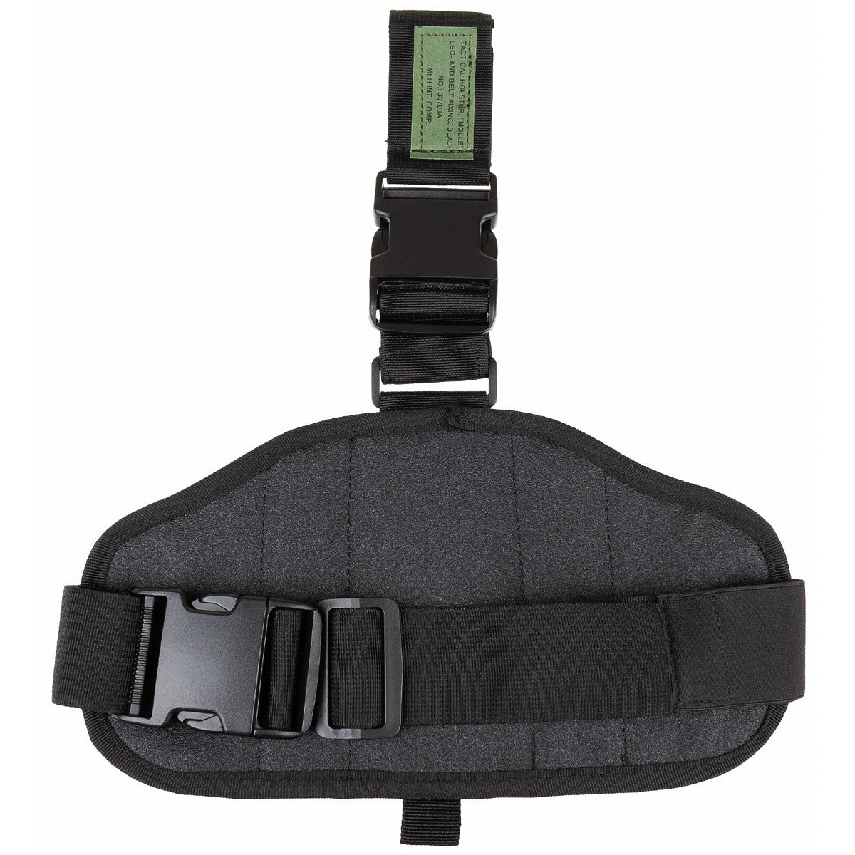 FONDINA PER PISTOLA "MOLLE", attacco per gamba e cintura. per destrimani, nero 