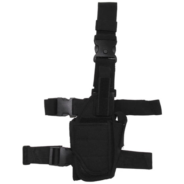 FONDINA DA GAMBA PER PISTOLA regolabile per destrimani, nera 