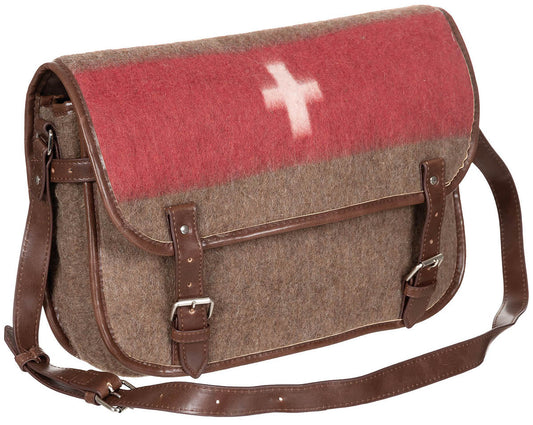 Svizzera. Borsa a spalla, con tracolle in ecopelle