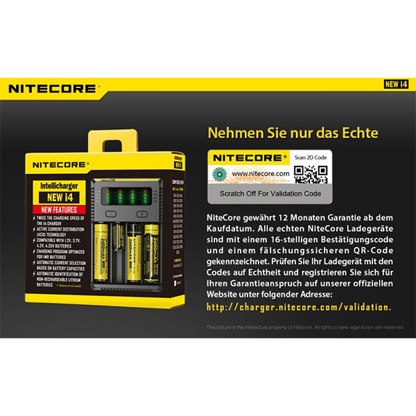 NITECORE INTELLIGENTES AKKU-LADEGERÄT, NC-NUi4