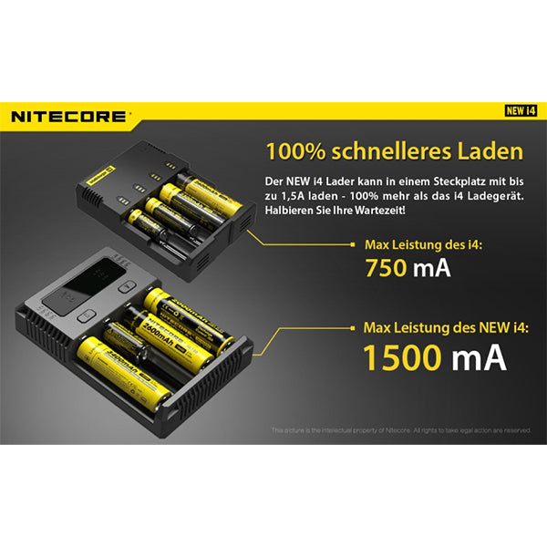 NITECORE INTELLIGENTES AKKU-LADEGERÄT, NC-NUi4
