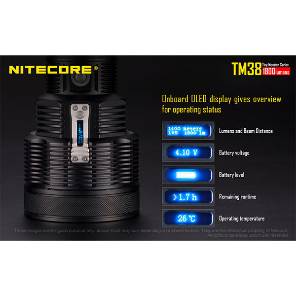 LAMPE DE POCHE LED ITECORE TM38 - 1 800 lumens, incl. batterie