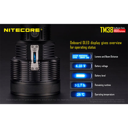 LAMPE DE POCHE LED ITECORE TM38 - 1 800 lumens, incl. batterie