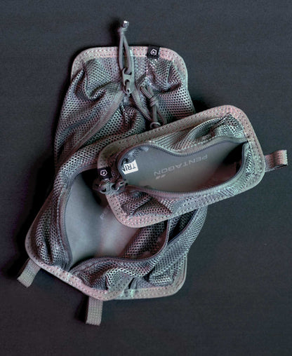 Pochette triple en maille Trinity, grise