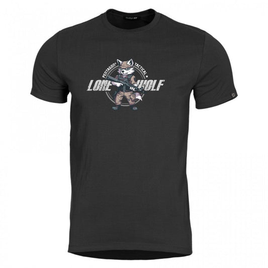 T-shirt AGERON Lone Wolf, noir