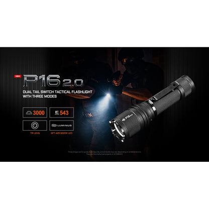 LED-Taschenlampe P16 2.0, 3'000 Lumen (inkl. Akku)
