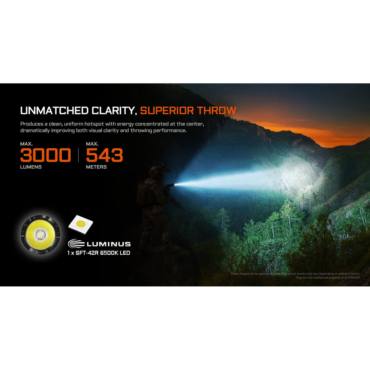 LED-Taschenlampe P16 2.0, 3'000 Lumen (inkl. Akku)
