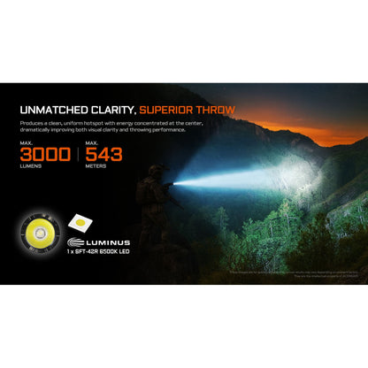 LED-Taschenlampe P16 2.0, 3'000 Lumen (inkl. Akku)