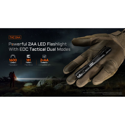 LED-Taschenlampe TAC 2AA, 1'600 Lumen (inkl. Akku)