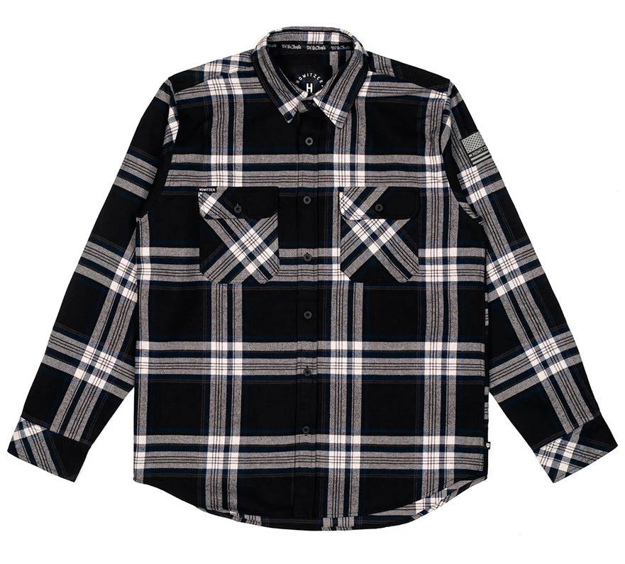 Camicia in flanella CAPTAIN, nero/blu 