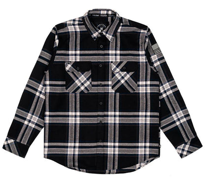 Camicia in flanella CAPTAIN, nero/blu 