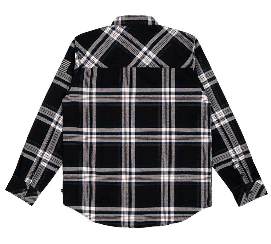 Camicia in flanella CAPTAIN, nero/blu 