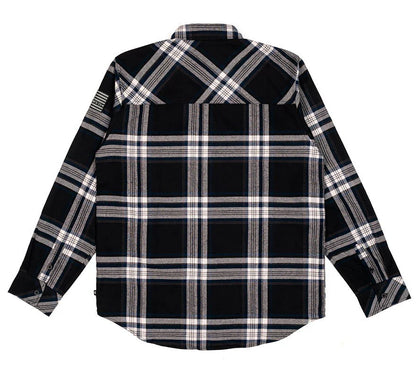Camicia in flanella CAPTAIN, nero/blu 