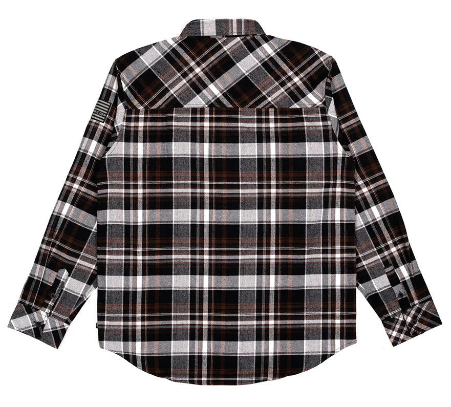 Camicia in flanella COMBAT, nero/marrone 