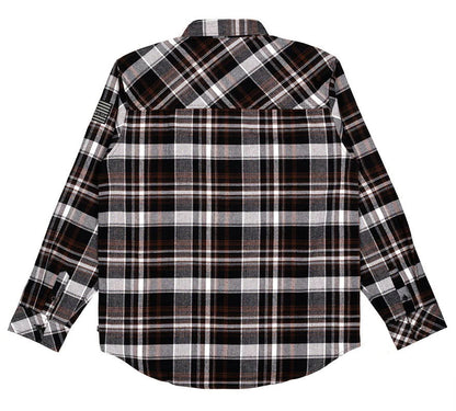 Camicia in flanella COMBAT, nero/marrone 