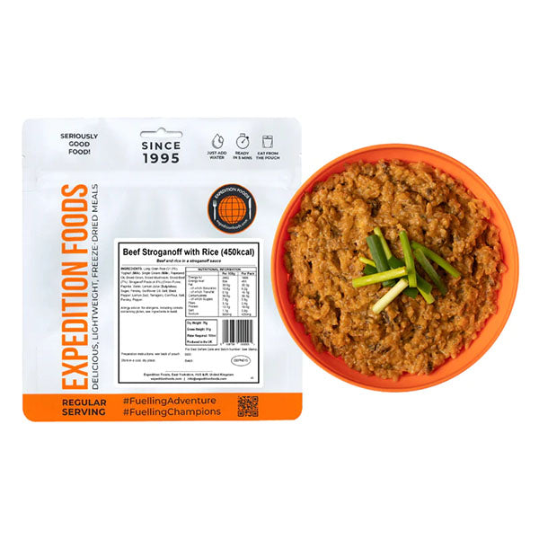 Stroganoff di manzo con riso (450 kcal) [Senza glutine]