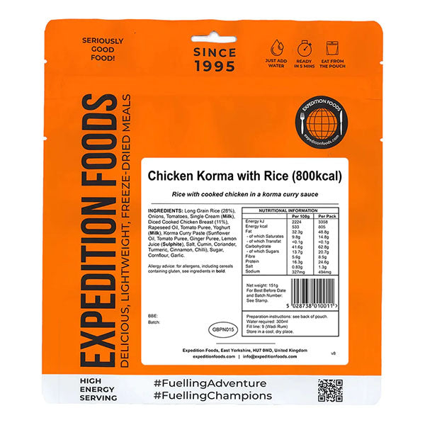 Pollo Korma con Riso (800 kcal) [Senza Glutine]