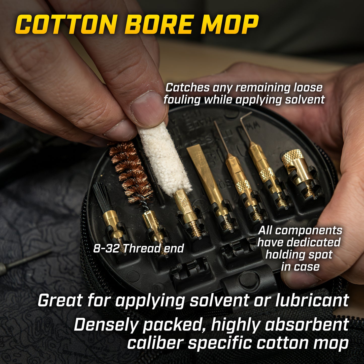Kit de nettoyage pour pistolets et carabines de 9 mm