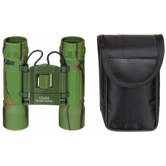 Binocolo pieghevole 10 x 25 bosco, lente rubino