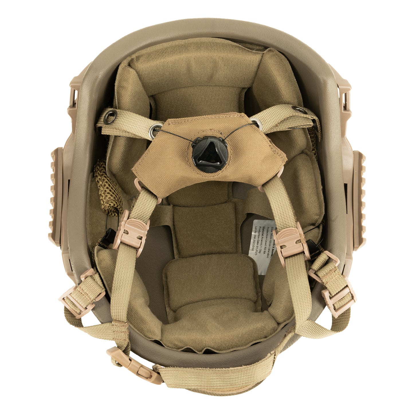 Casco protettivo balistico KRANOS-X Aramid, livello NIJ IIIA, coyote