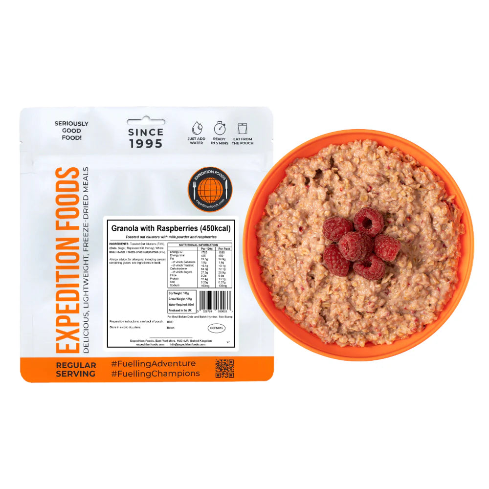 Granola with Raspberries  (450 kcal) [Vegetarian]