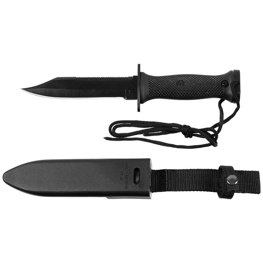 Kampfmesser MK3, schwarz, Kunststoffgriff, Scheide